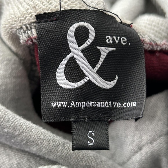 Ampersand Ave Hoodie Womens Small Red Gray Quilted Pullover Pockets Stretch - Picture 5 of 12